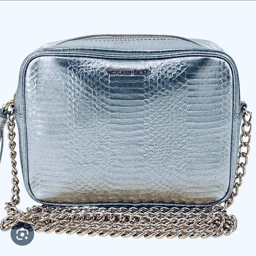Victoria's Secret Metallic Silver Crossbody Bag